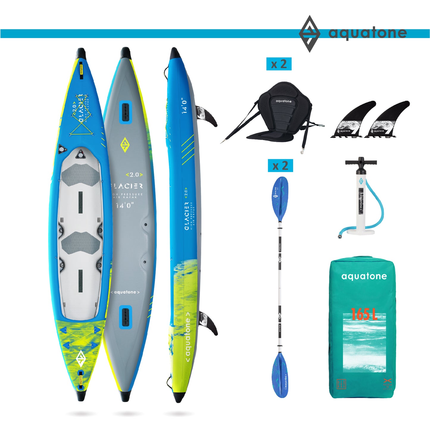 GLACIER 14' ADVANCED KAYAK 2-PERSON